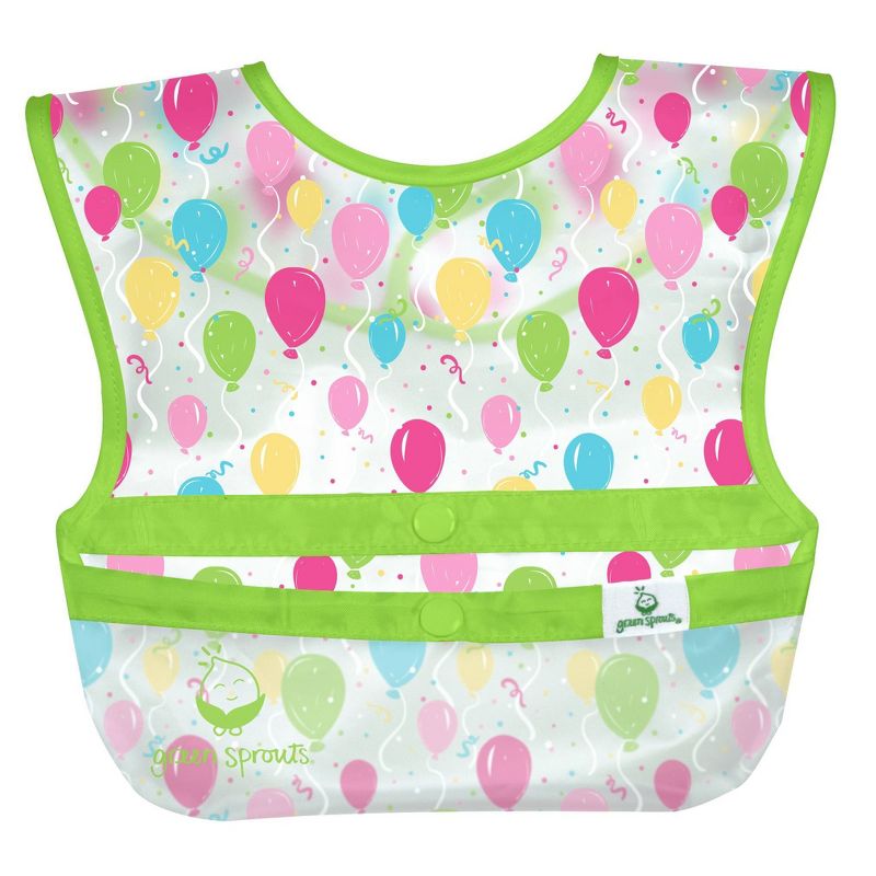 green sprouts Snap & Go Wipe-Off Bibs Cupcakes 9-18 Months Pink - 3pk