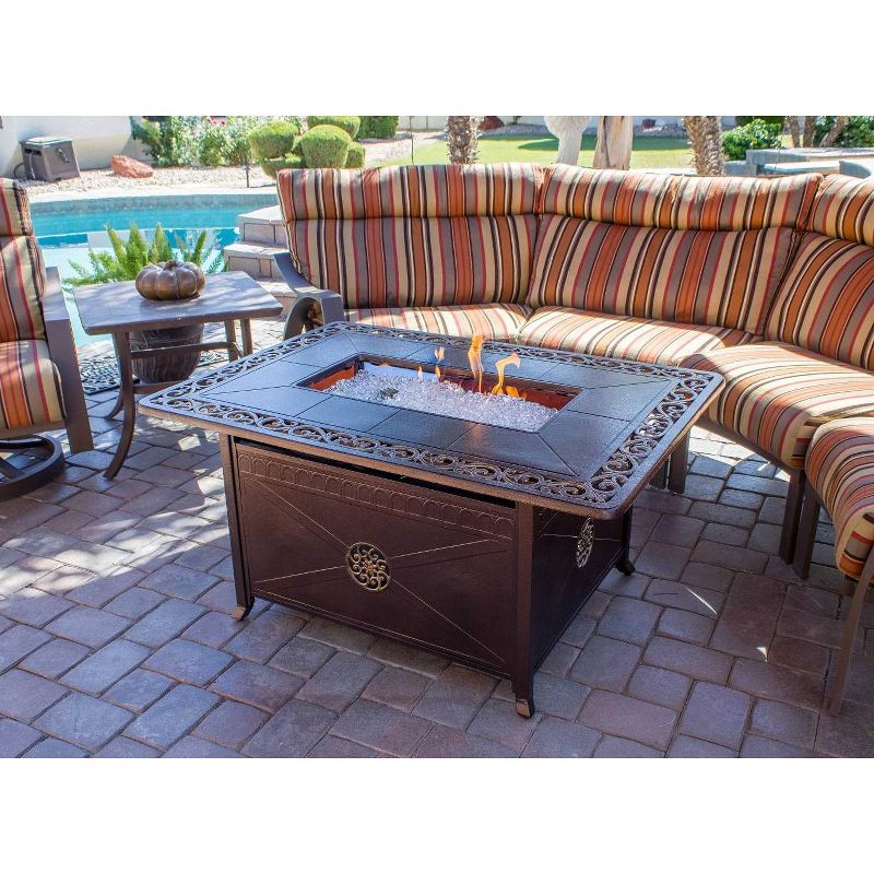 Outdoor Propane Aluminum Fire Pit with Scroll Design - AZ Patio Heaters