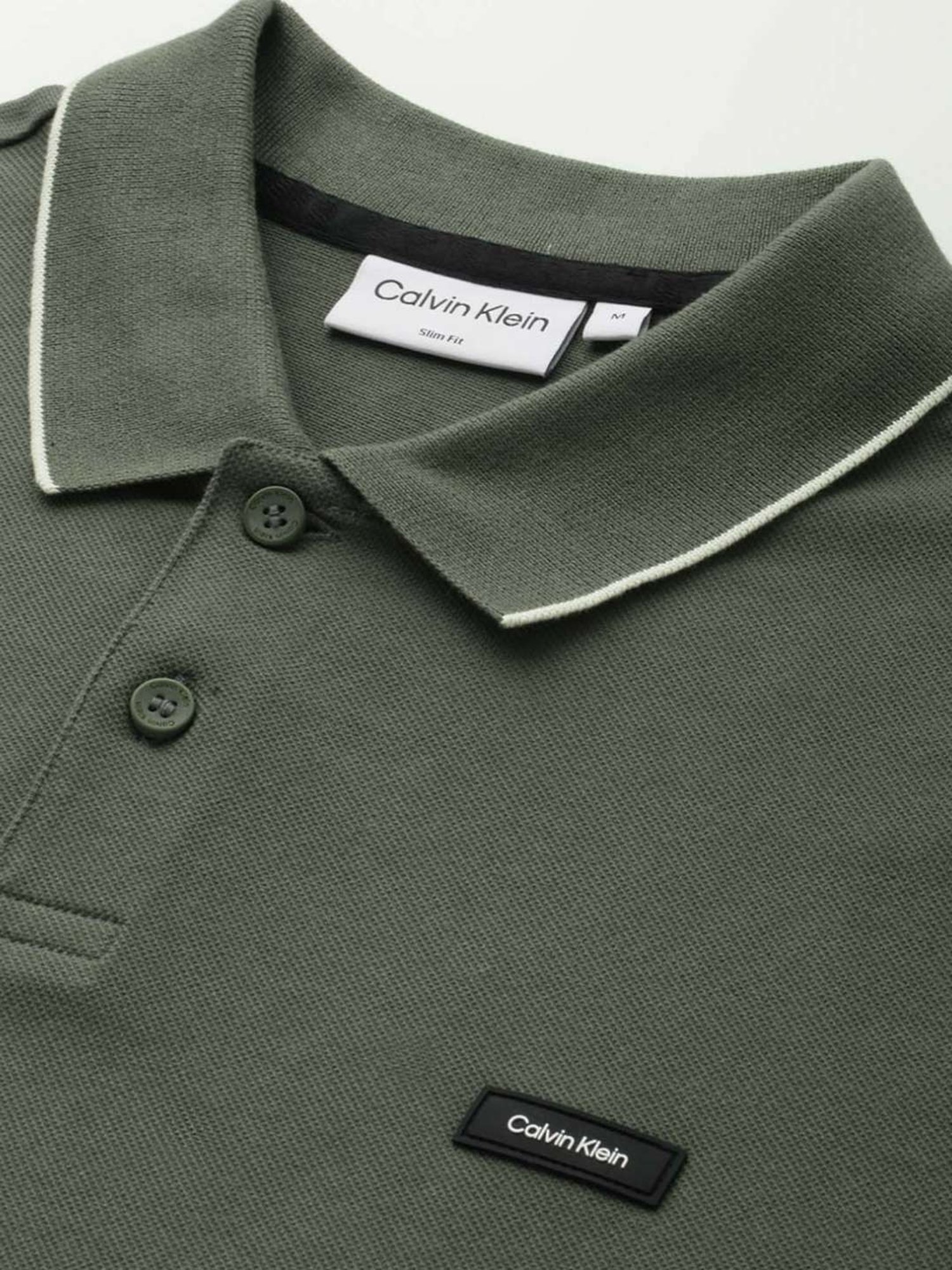 Calvin Klein Thyme Cotton Slim Fit Polo T-Shirt