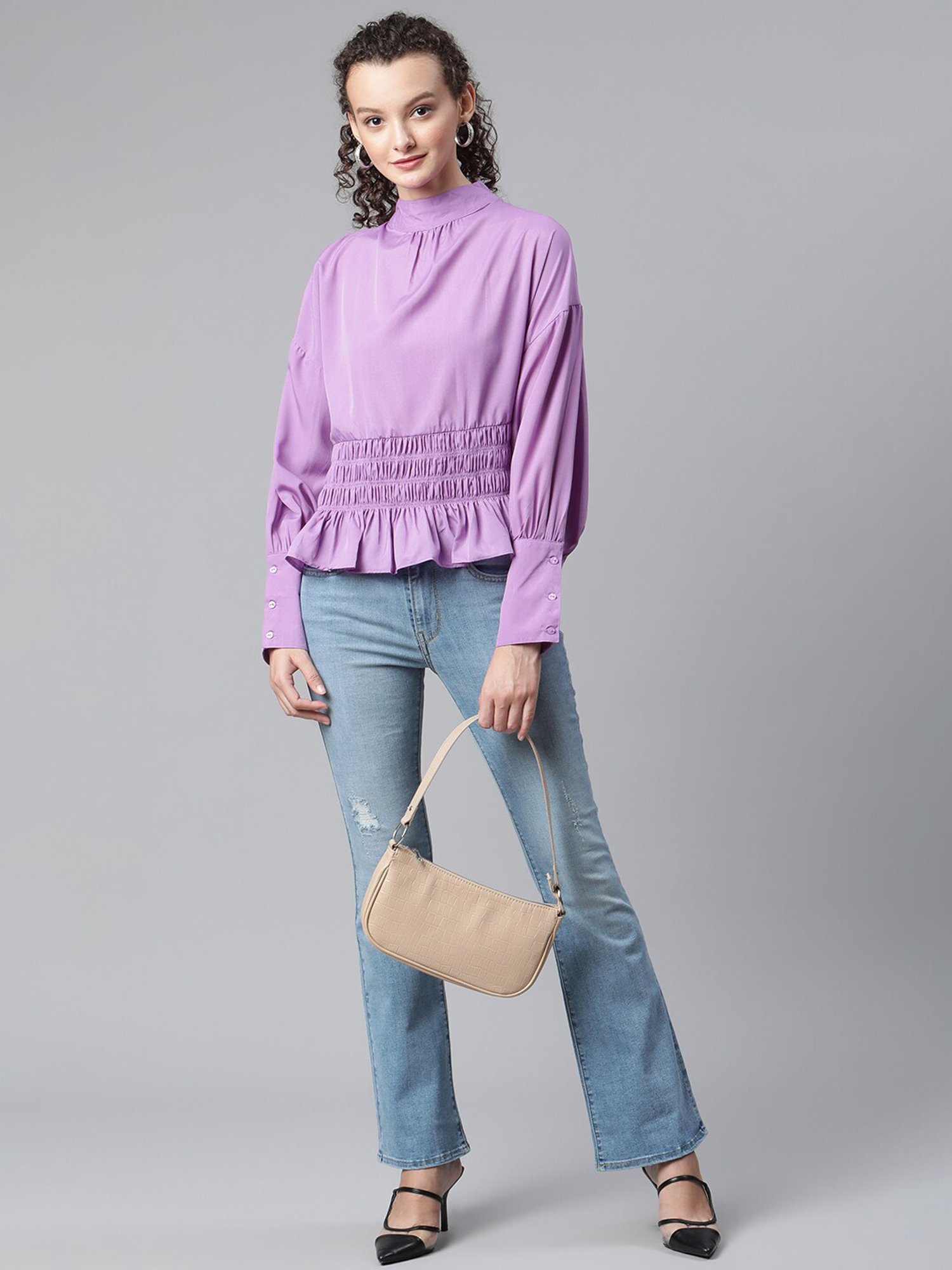 Melon by PlusS Lavender Round Neck Top
