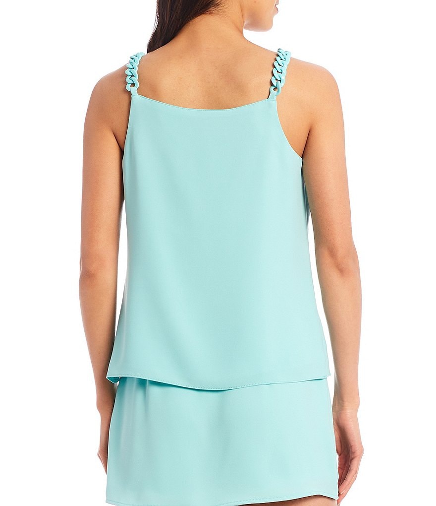 Trina Turk Seductive Cowl Neck Chain Straps Coordinating Sleeveless Top