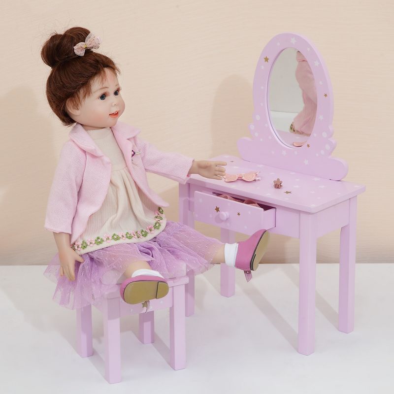 Olivia's Little World - Twinkle Stars Princess 18" Doll Vanity Table & Stool Set
