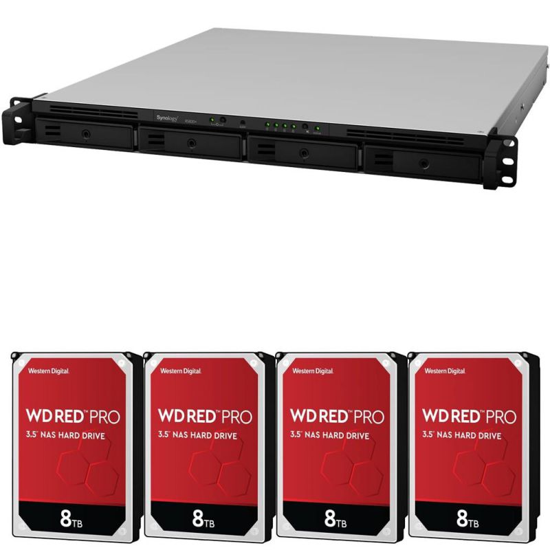 Synology RS820+ 4-Bay RackStation NAS with  48TB (4x12TB) of Western Digital RED PRO NAS Drives Fully Assembled and Tested By CustomTechSales