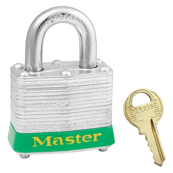 Lockout Padlock, Keyed Alike, Green, 9/32 In. Dia.