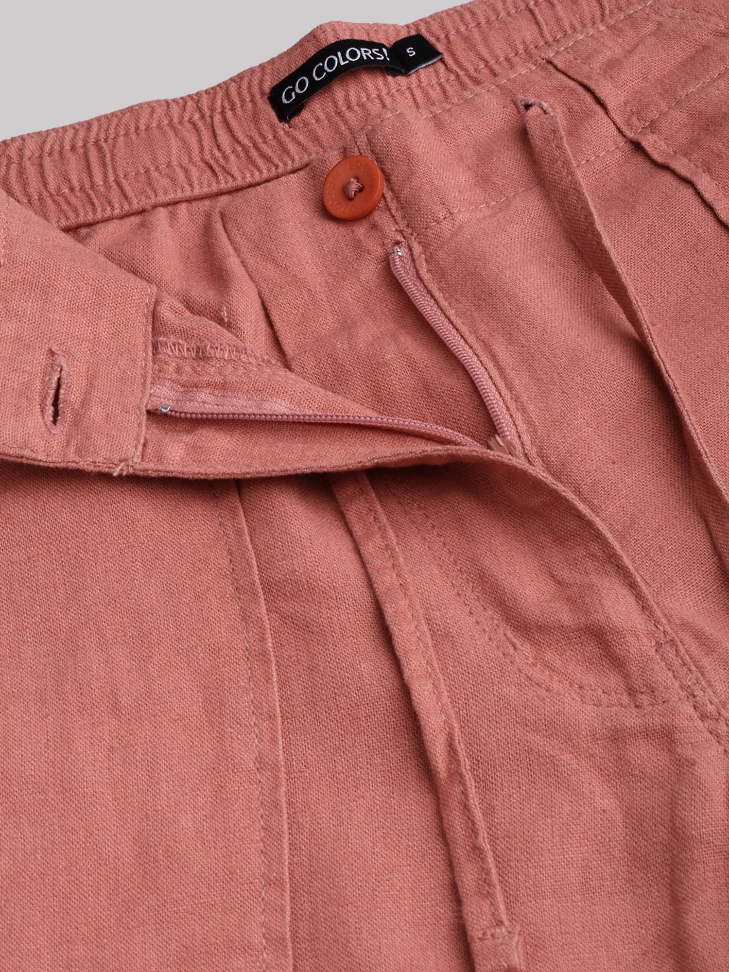 Go Colors! Peach Mid Rise Pants