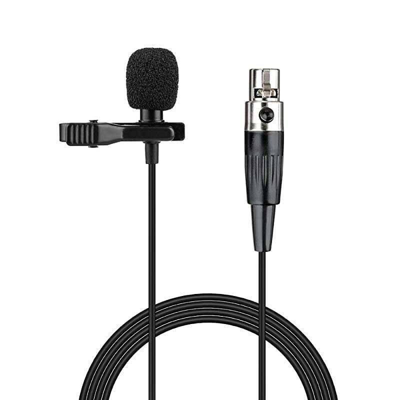 Lavalier Microphone 4 Pin Mini XLR Cardioid Clip on Lapel Mic for Shure Wireless Transmitter Bodypack