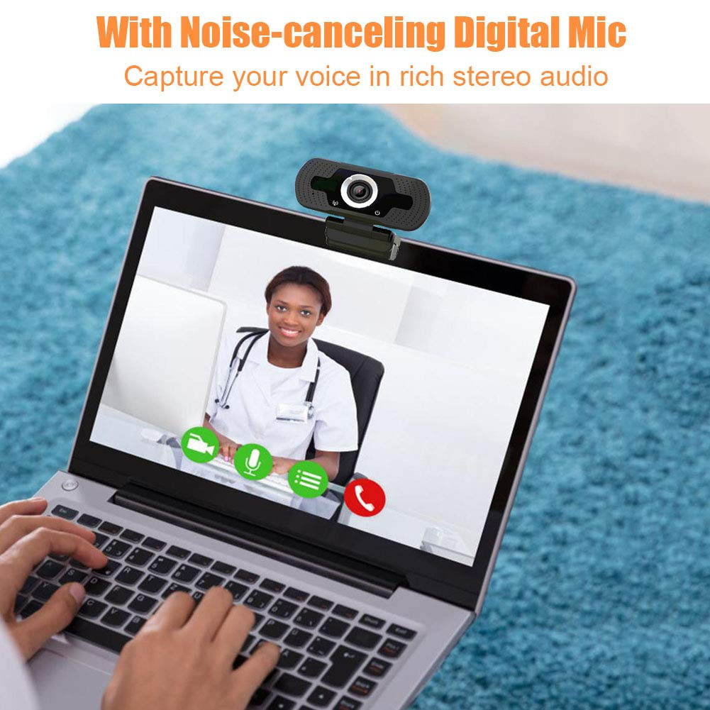 1080P Webcam, NP HD PC Webcam USB Mini Computer Camera Built-in Microphone - USB Web Camera for Live Streaming, Video Calling and Recording - Computer PC Desktop Laptop with 110&deg; Wide View Angle A-A1
