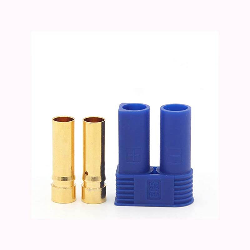 10 Pairs Amass EC5 Connector Plugs Male Female 50mm Gold Bullet Banana Plug Connectors for RC ESC Lipo Battery Device Electric Motor