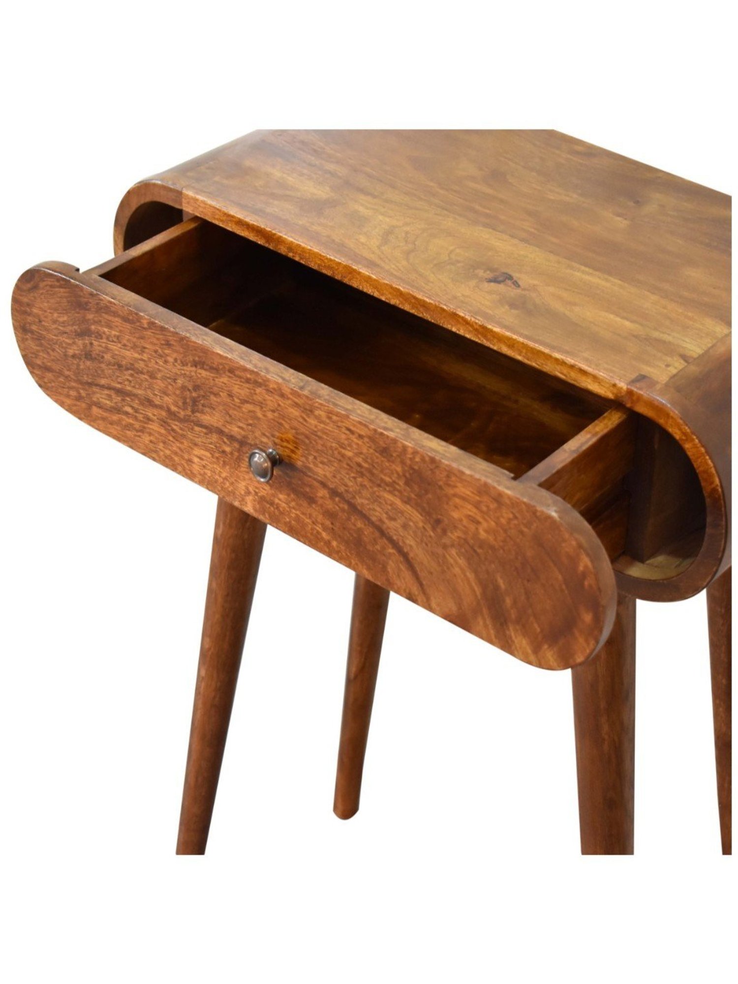 Artisan Furniture Mini Rounded Chestnut Brown Wood Console Table