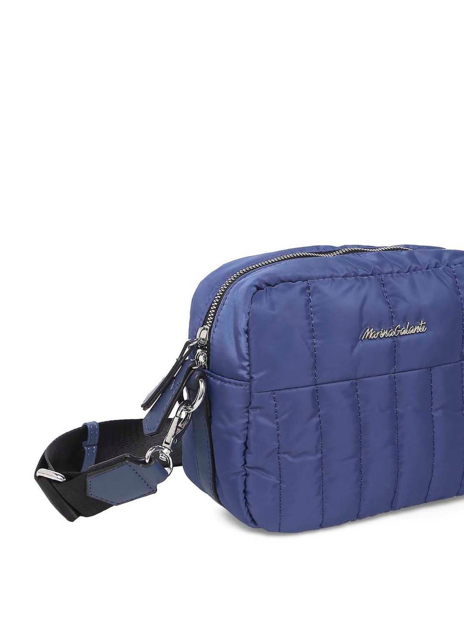 Marina Galanti Blue Quilted Medium Sling Handbag