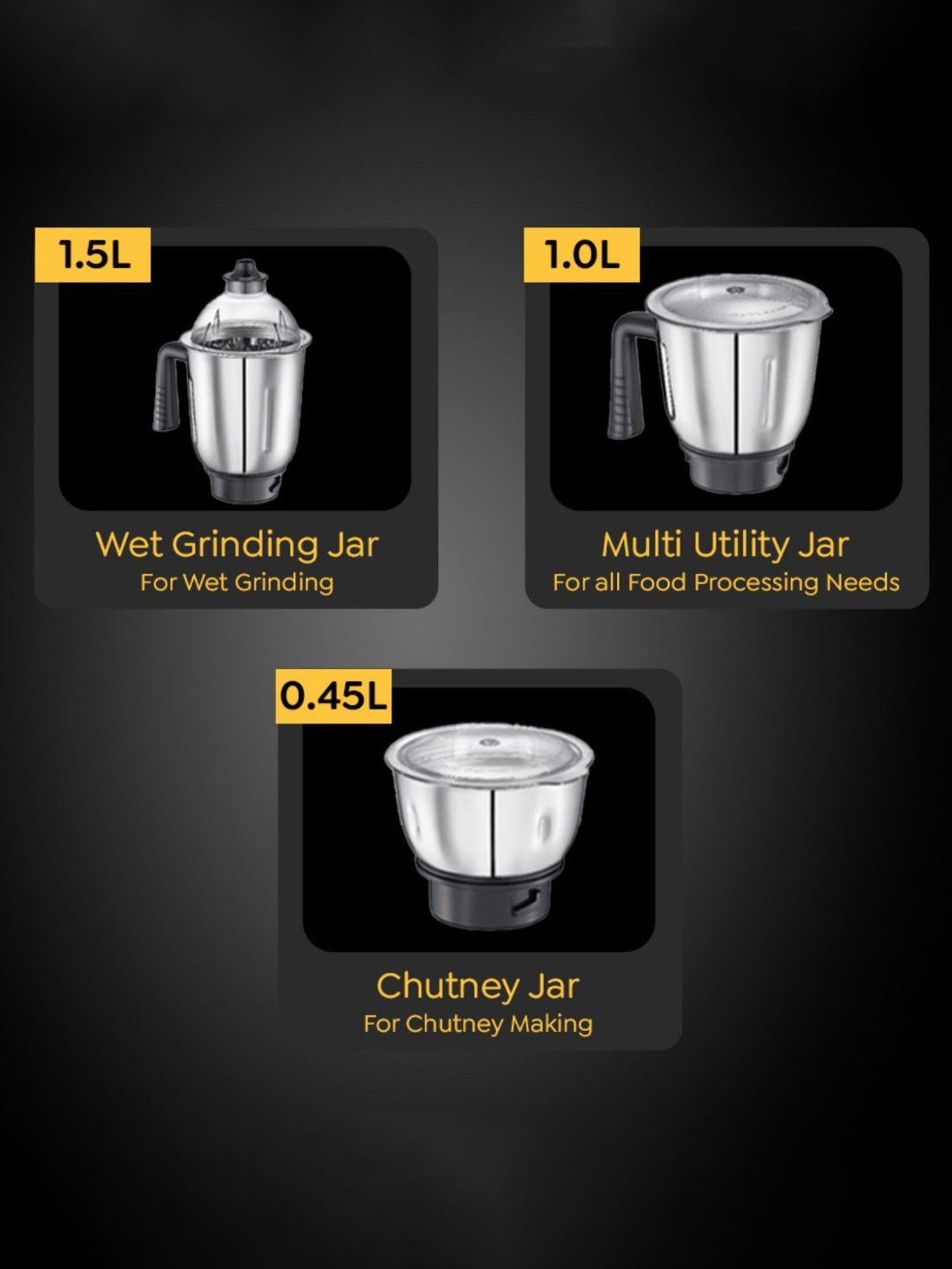 Prestige Endura Multicolor 1000W Mixer Grinder With 3 Jars