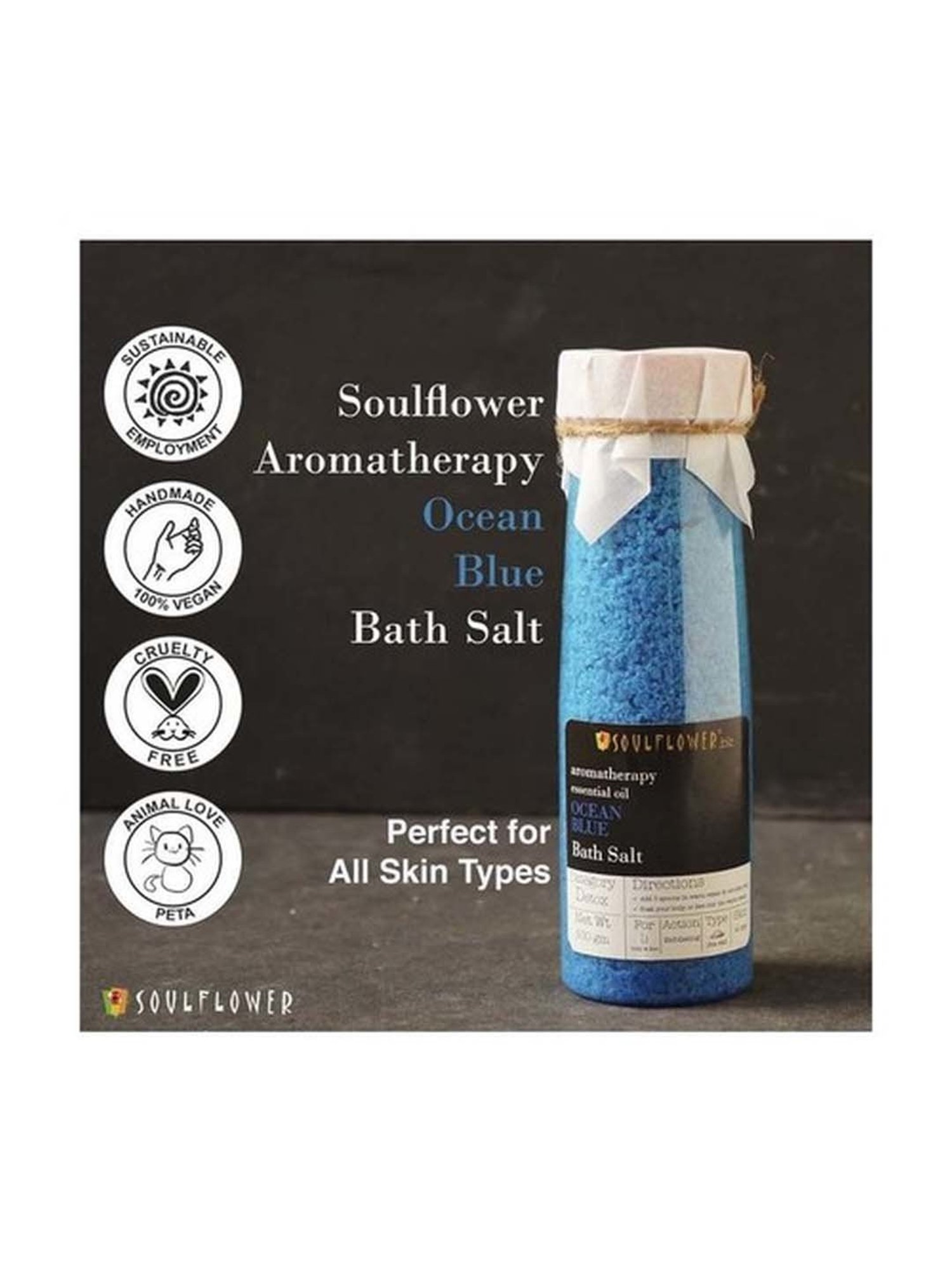 Soulflower Ocean Blue Bath Salt - 500 gm