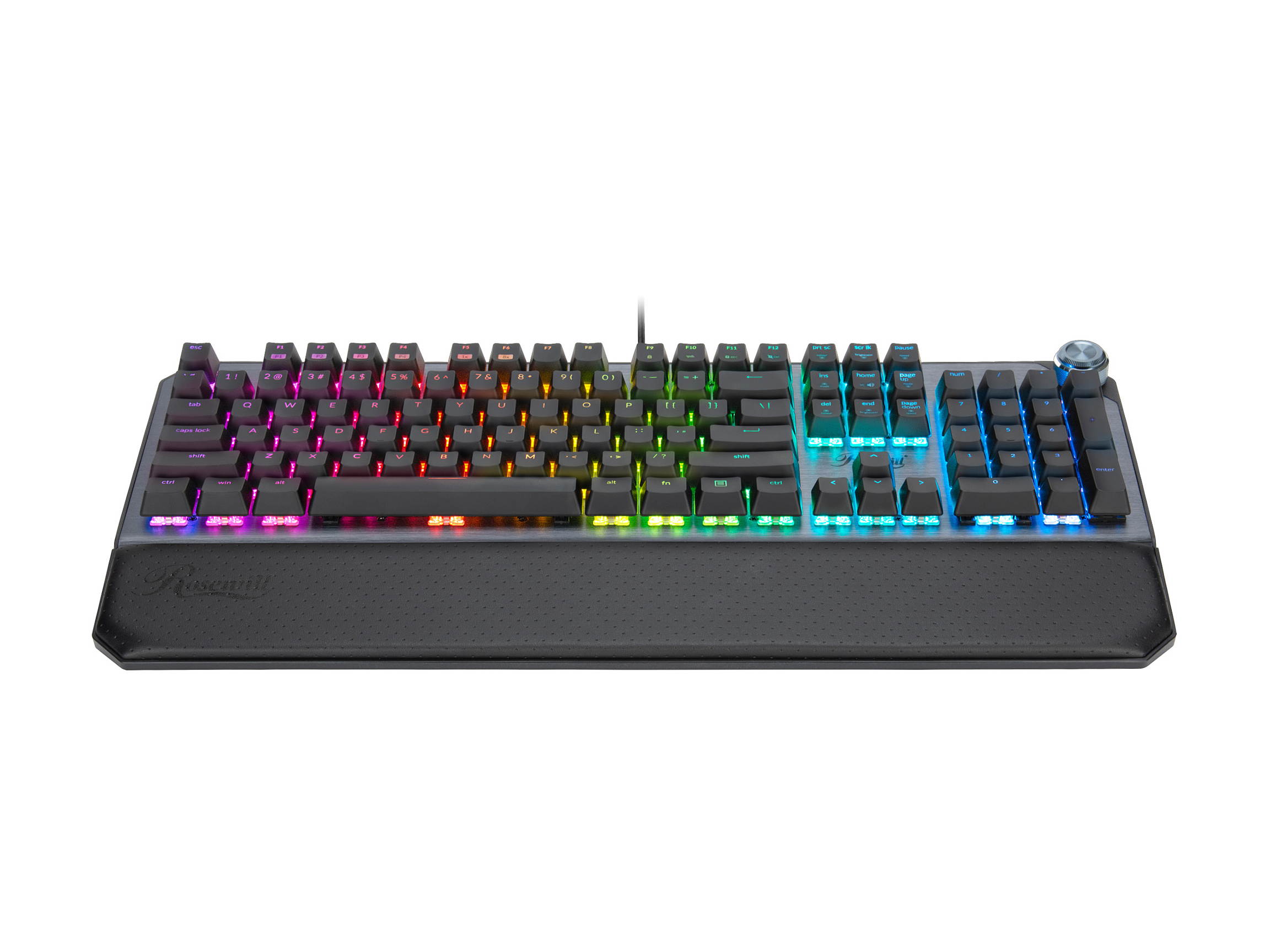 Rosewill NEON K91 RGB BR Mechanical Gaming Keyboard with Brown Switches, Underglow and 17 Backlit Modes, Multifunctional Dial Control, Wrist Rest and PBT Keycap Set