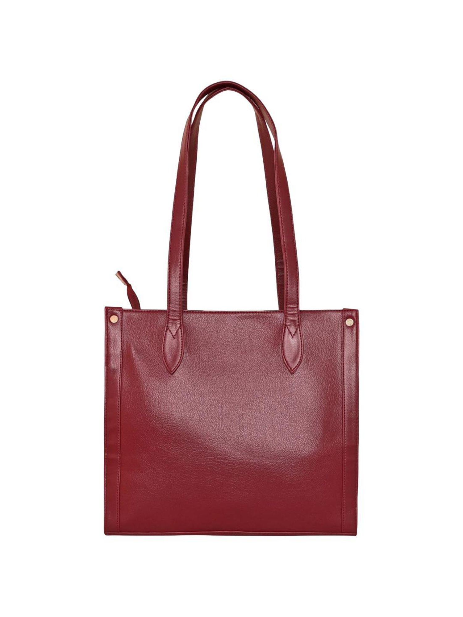 Pierre Cardin Burgundy Solid Tote Handbag