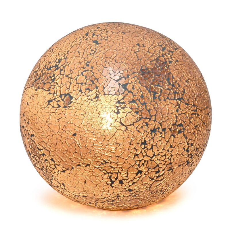 1 Light Mosaic Stone Ball Table Lamp Gray - Simple Designs