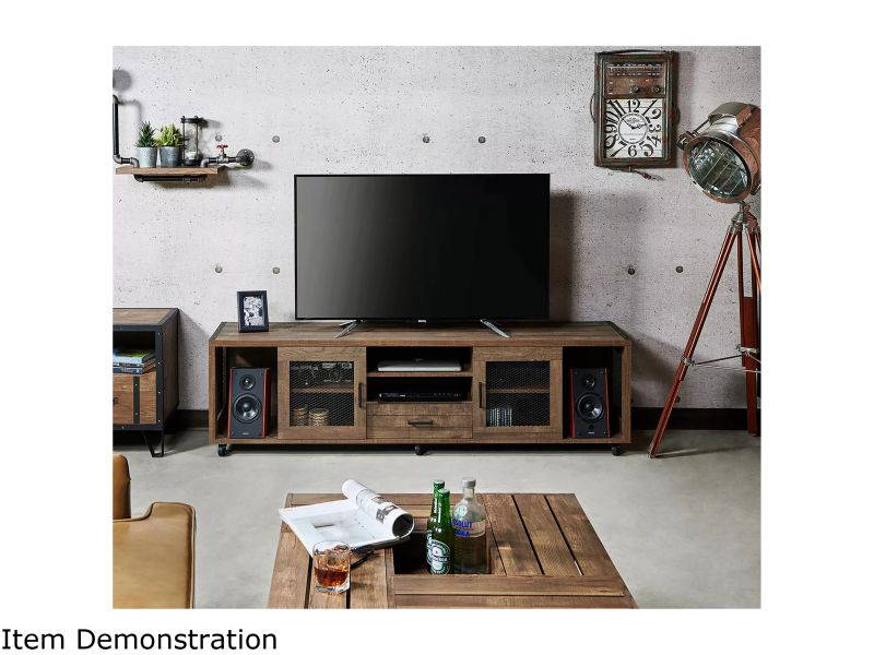 Furniture of America Sloan Industrial 70-Inch Wood TV Stand in Reclaimed Oak