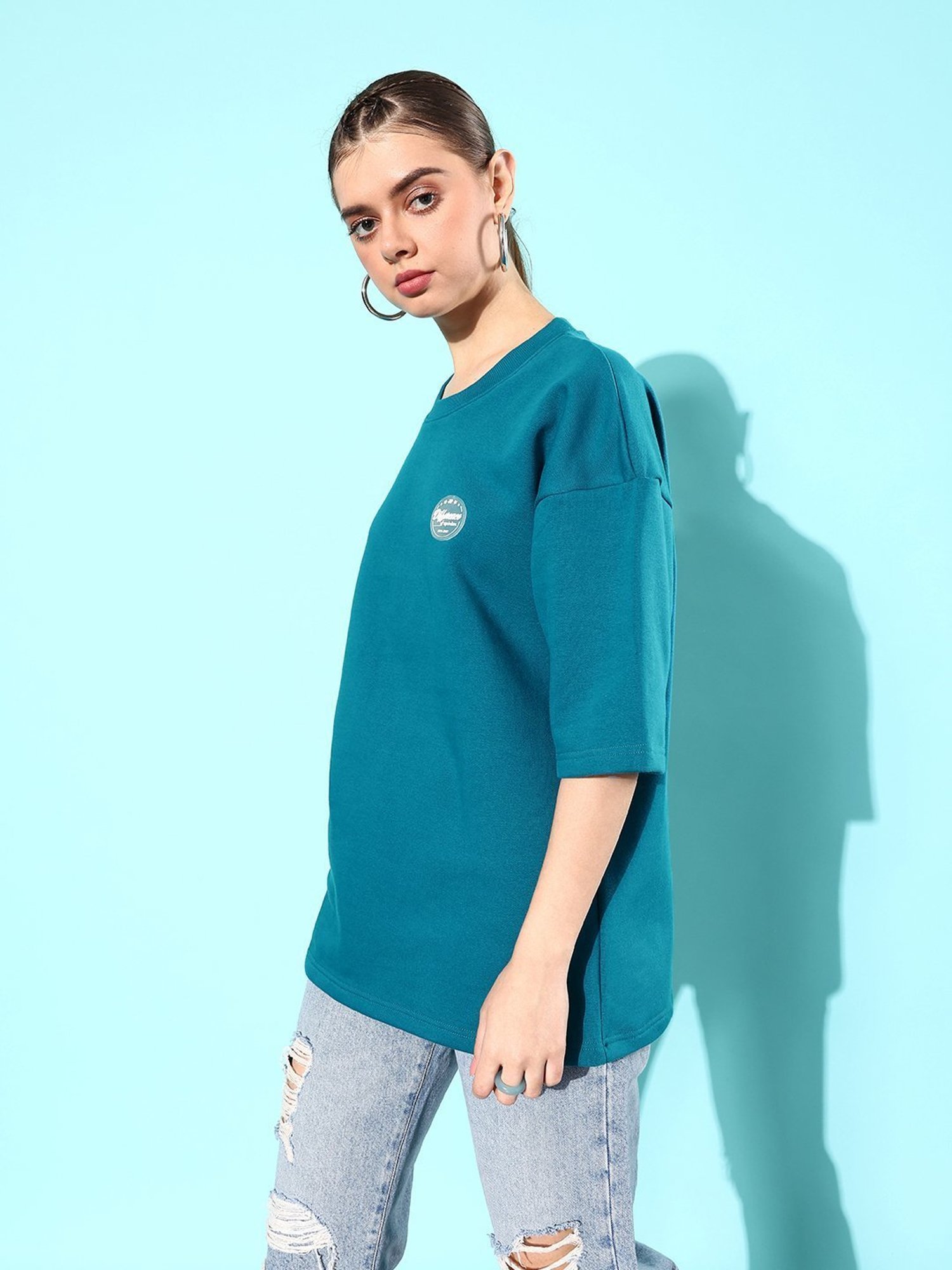 Difference of Opinion Blue Fleece Oversized Sweatshirt