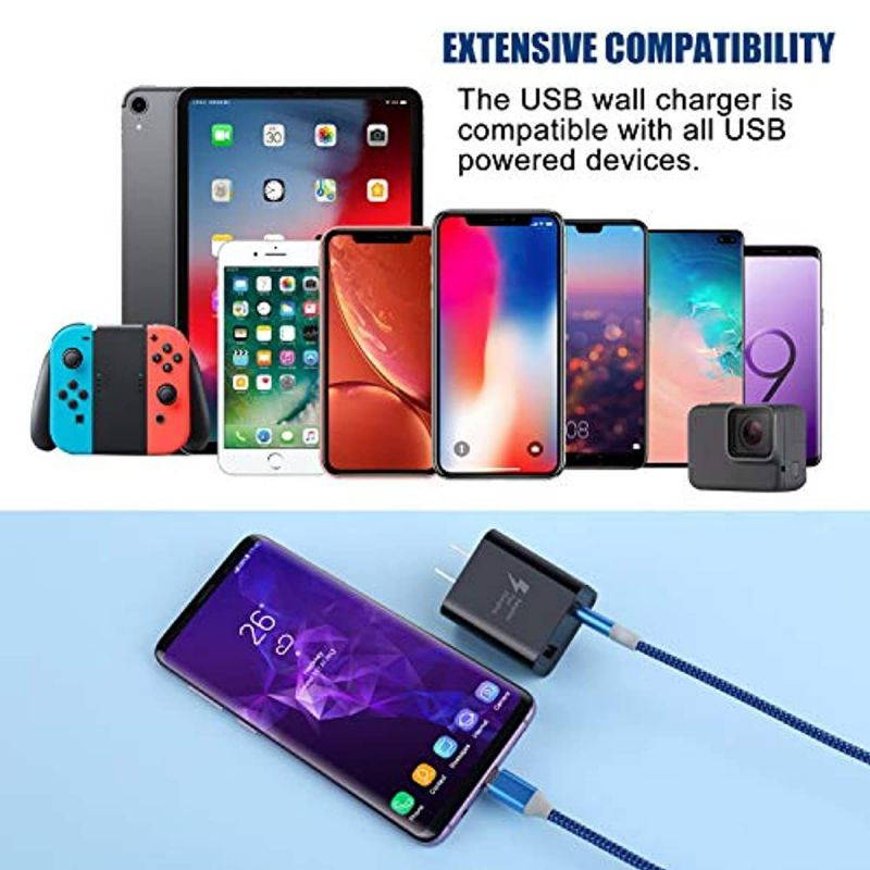 Dual USB Wall Charger, Costyle 3 Pack 30W 2 Ports Adaptive Fast Charging Block (Quick Charge 3.0 & 5V 2.4A) Wall Plug Compatible for iPhone 11 XS Max, Samsung Galaxy S9 S8, Pixel (Black)