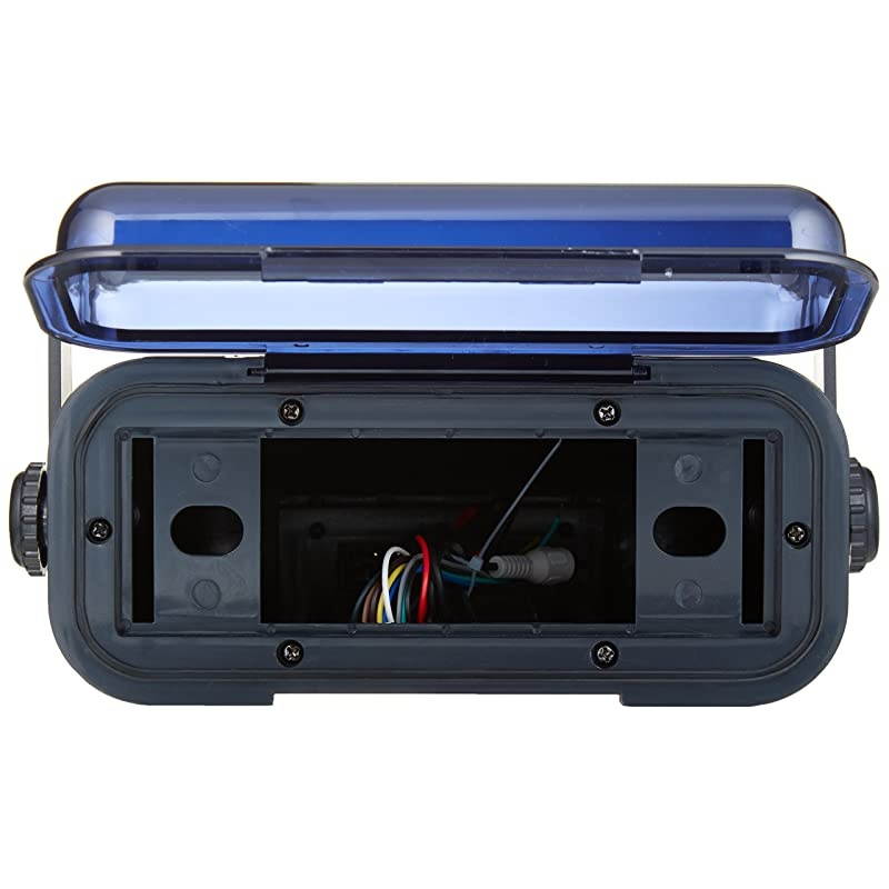 Durable Universal Marine Stereo Cover Water Resistant Boat Radio Protector Shield with FlipUp Door Neoprene Gasket Compatible with Dual Shaft DIN Style Stereos  PLMRCB3