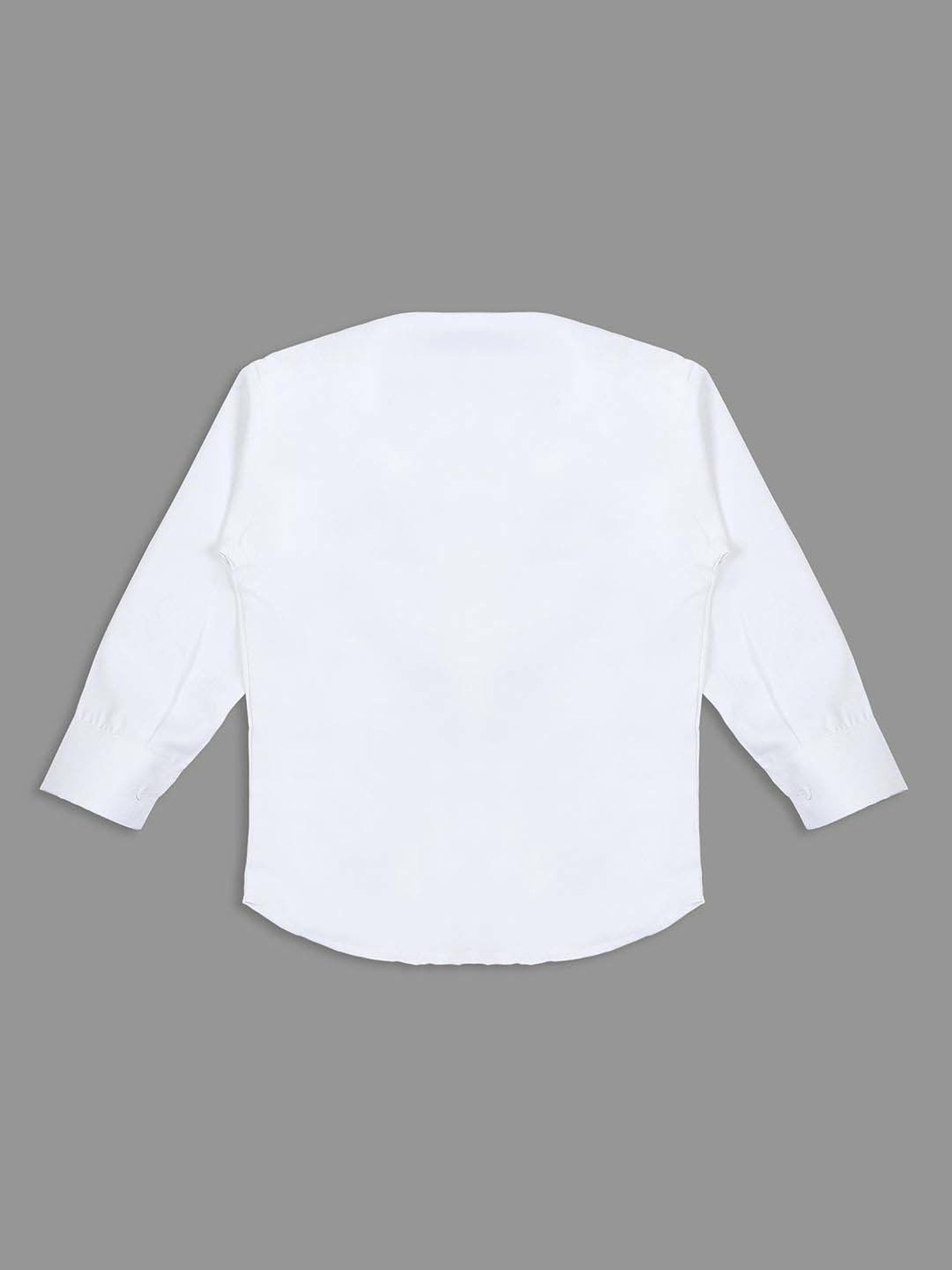 Fourfolds Boys Blue & White Solid Full Sleeves Suit Set