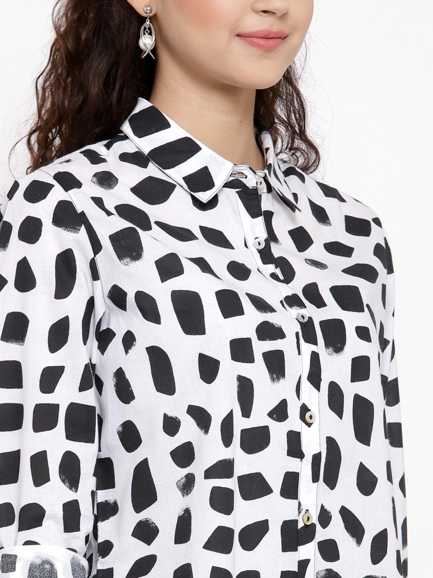 Annabelle by Pantaloons Black Polka Dots Shirt