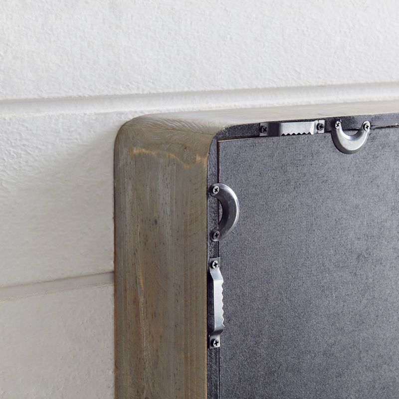 32" x 15.75" Shadow Box Wall Mirror White Wash Wood - Danya B.