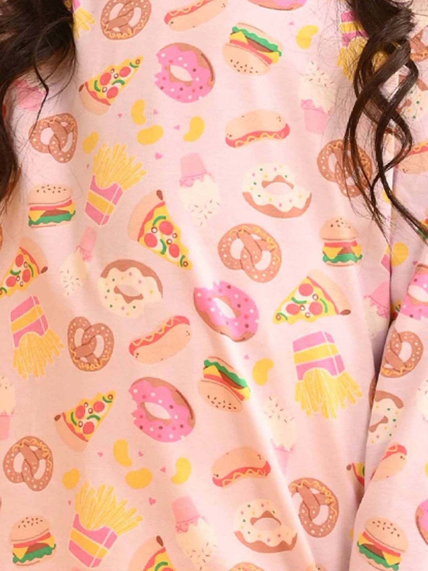 Anthrilo Kids Pink Cotton Printed Full Sleeves T-Shirt & Trouser