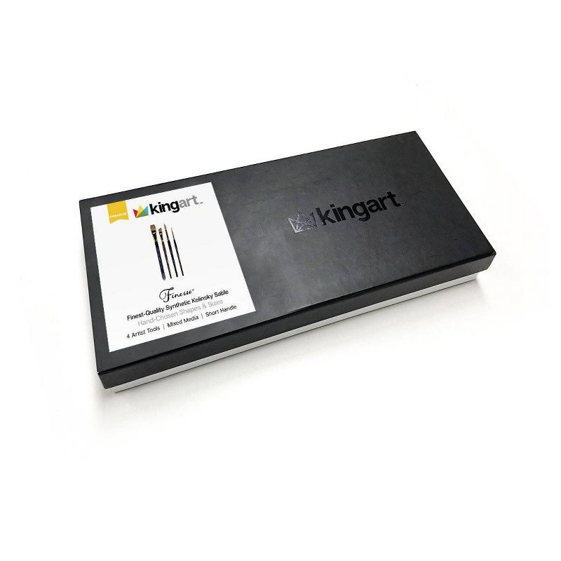 Kingart 4pc Finesse Paint Brush Set