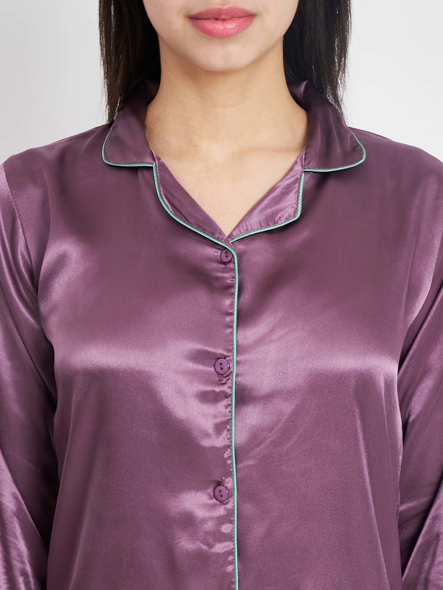 KOI SLEEPWEAR Lavender Shirt With Pyjamas