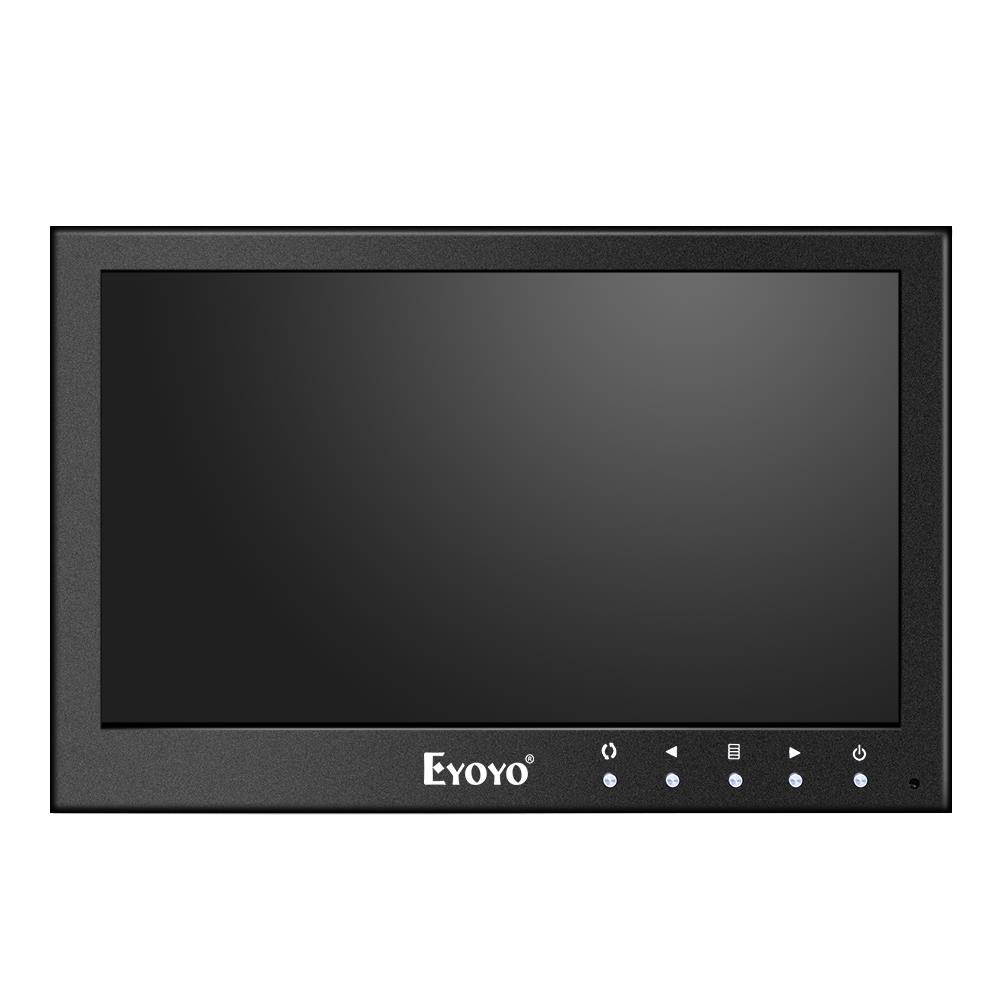 10 Inch IPS CCTV Monitor HDMI Display, EYOYO 1080x600 HD Portable LCD Monitors Screen with HDMI/AV/VGA/USB/BNC Input for PC/DVR/DVD/Home Office Surveillance Secure System Built-in Dual Speakers