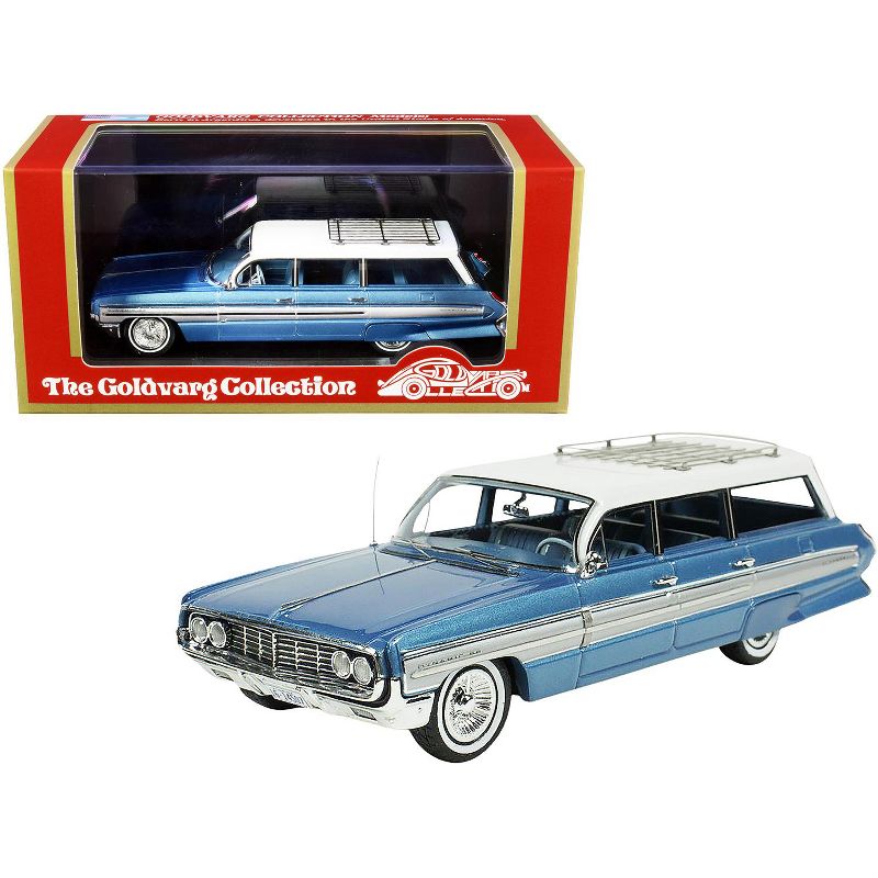 1962 Oldsmobile Dynamic Fiesta Wagon w/Roof Rack Blue Met. with White Top Ltd Ed 250 pcs 1/43 Model Car by Goldvarg Collection