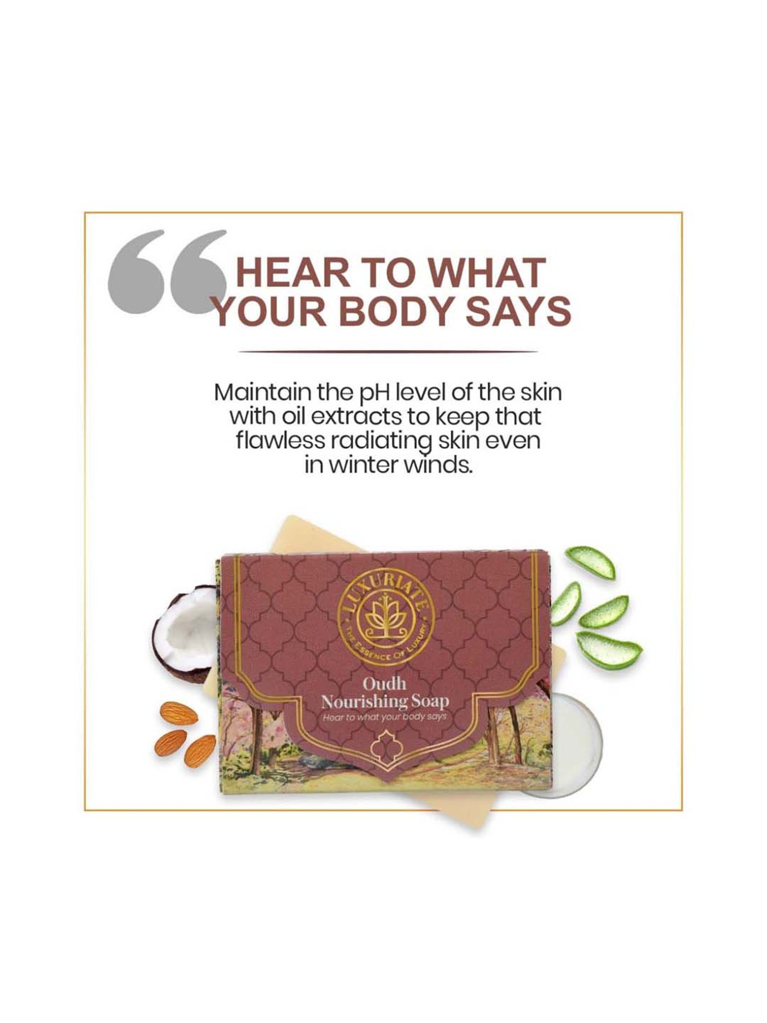 Luxuriate Naturally Oudh Nourishing Winter Soap Pack of 3 - 375 gm