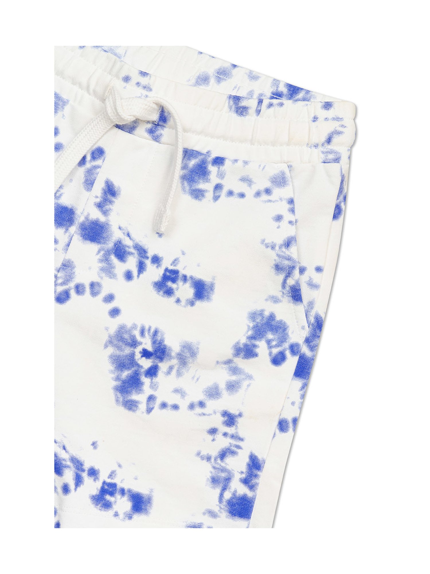 H by Hamleys Kids White & Blue Printed Shorts