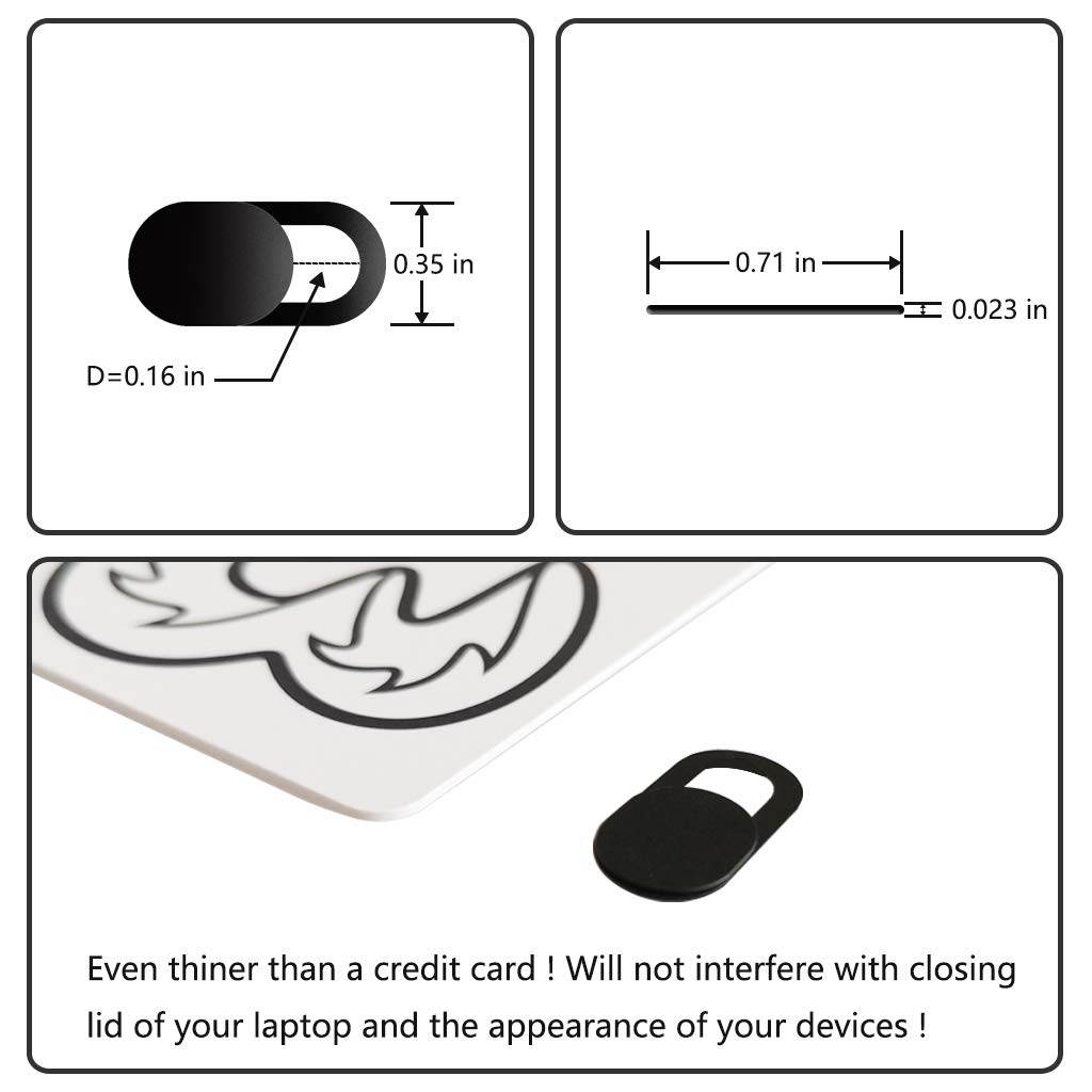 Webcam Cover Slide, 12 Pack Ultra-Thin Sliding Camera Cover for MacBook Pro, iMac, Laptop, PC, iPad Pro, iPhone 8/7/6 Plus, Protect Your Privacy Security