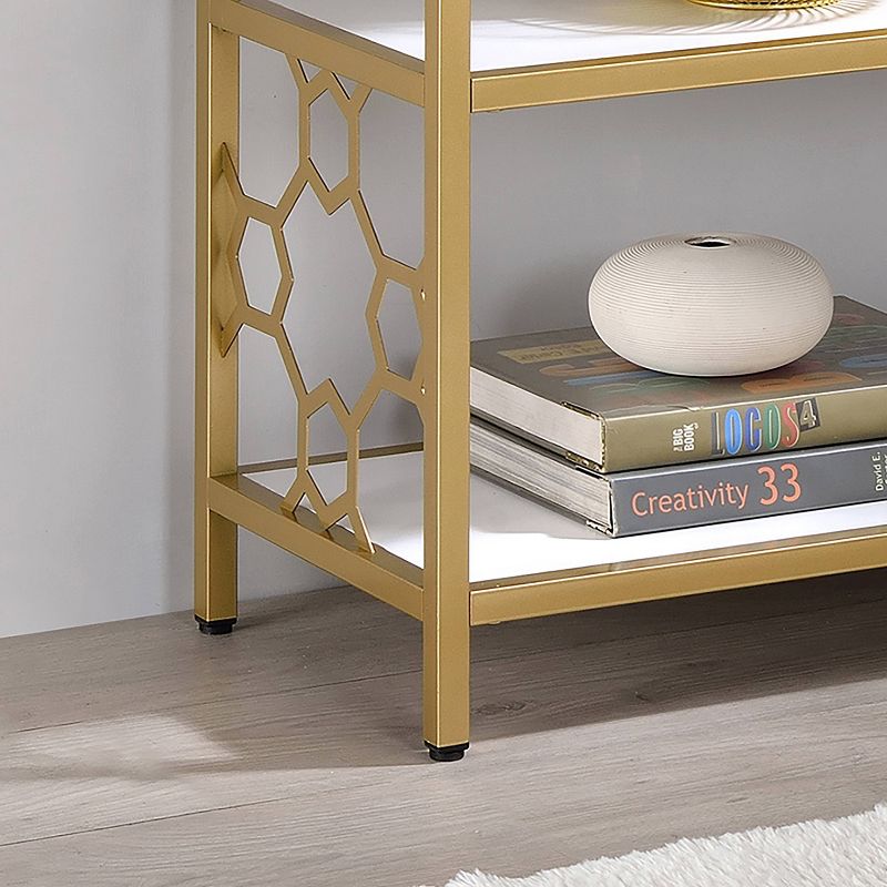 63" Fahan 6 Shelf Bookcase White/Gold - miBasics