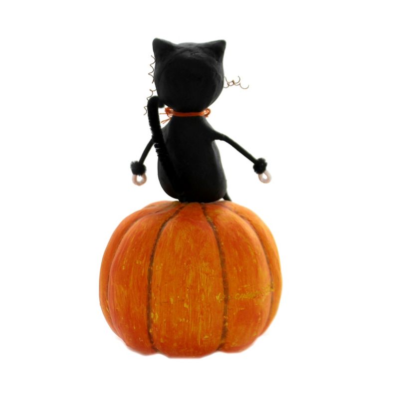 Lori Mitchell 6.0" Cat & Jack Halloween Pumpkin  -  Decorative Figurines