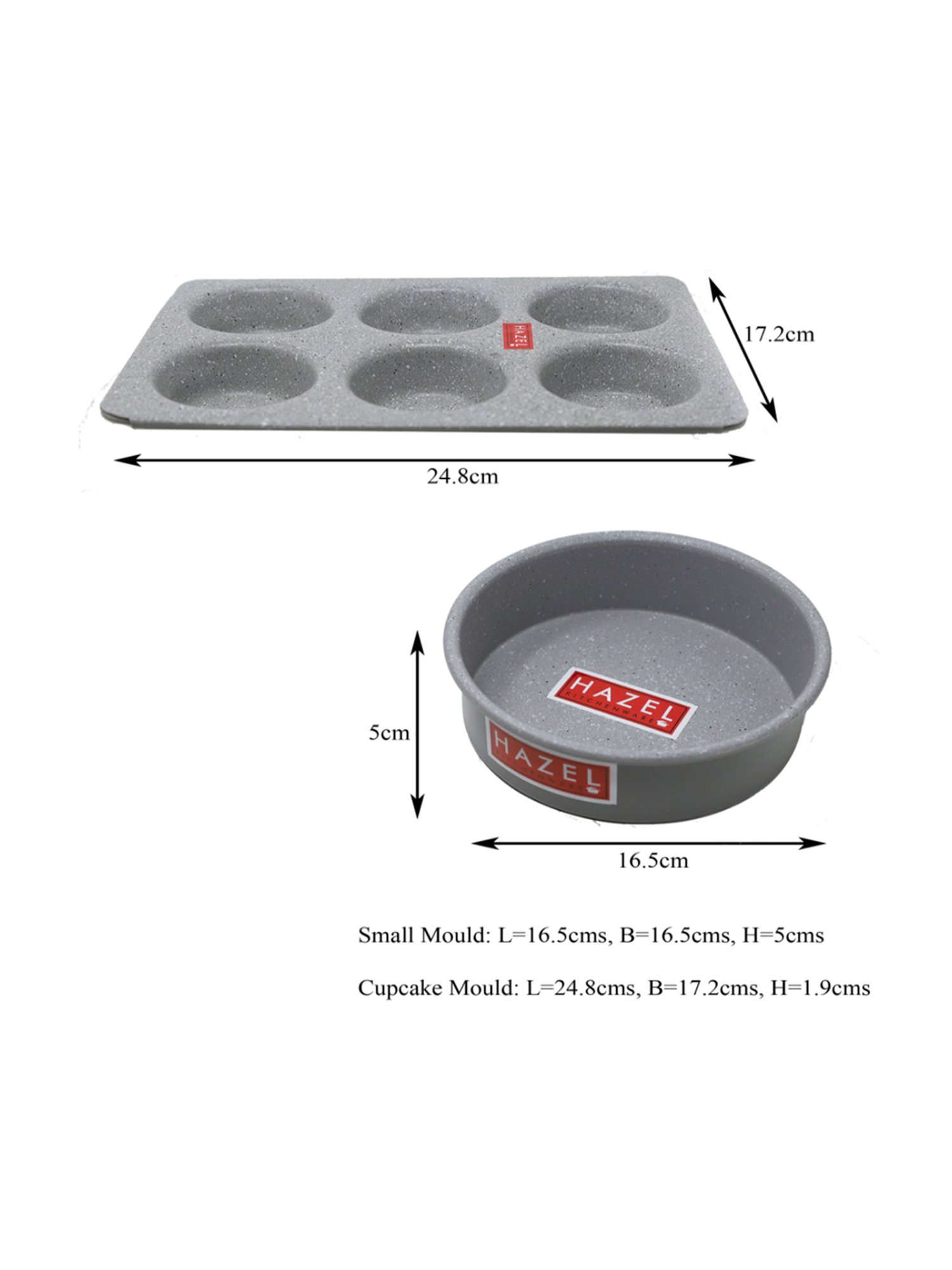 HAZEL Alfa Grey Aluminium Cake Mould (Set of 2)