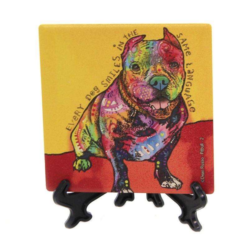 Animal 4.0" Pitbull Stone Coaster Absorbent Sjt Enterprises  -  Coasters