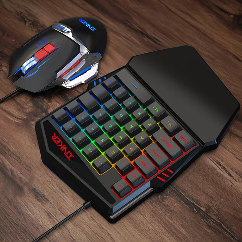 Portable One Handed Gaming Keyboard RGB Backlit 35 Keys Gaming Keypad for PC Mobile Phone 35 Keys Mechanical keyboard