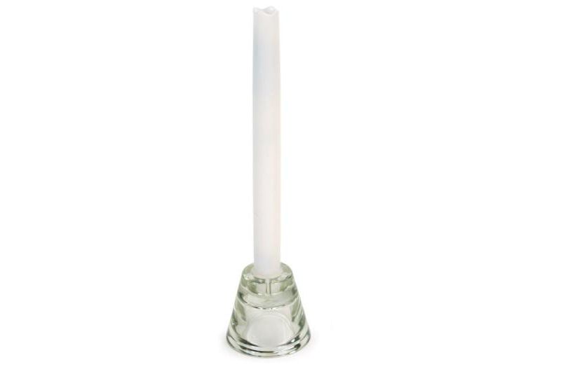 Melrose 9" Prelit LED Battery Operated Flameless Wax Taper Candle - White