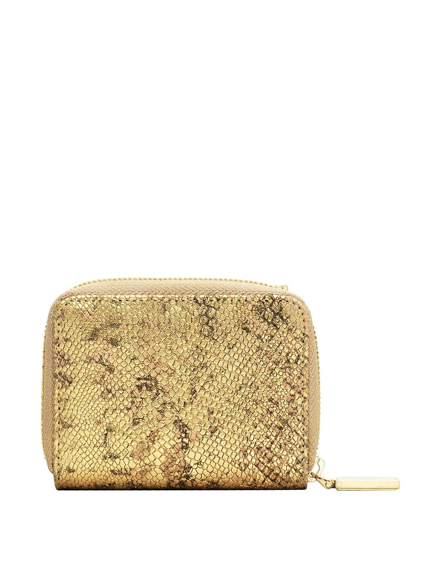 Eske Gold Printed Zip Around Wallet for Women