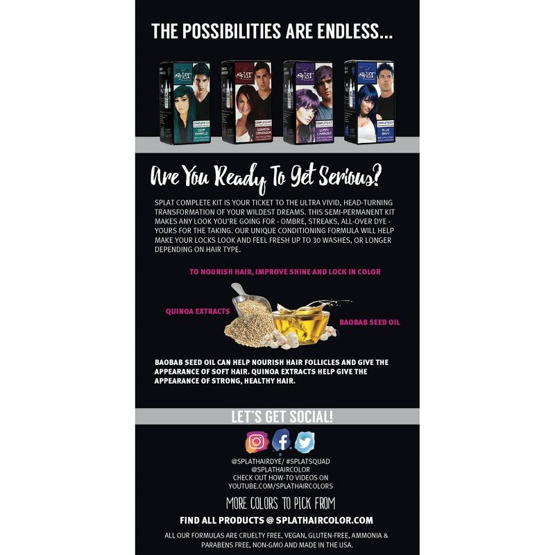 Splat Hair Color Kit - 10.28 fl oz - Sinful Silver