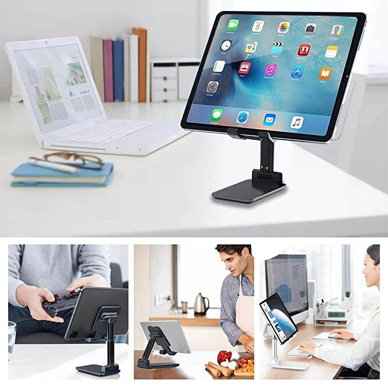Adjustable Cell Phone Stand Foldable Tablet Stand Portable Phone Holder for Desk Compatible with iPhone 11 Pro XS Max XR X Samsung Galaxy S10 S9TabletsDark Blue