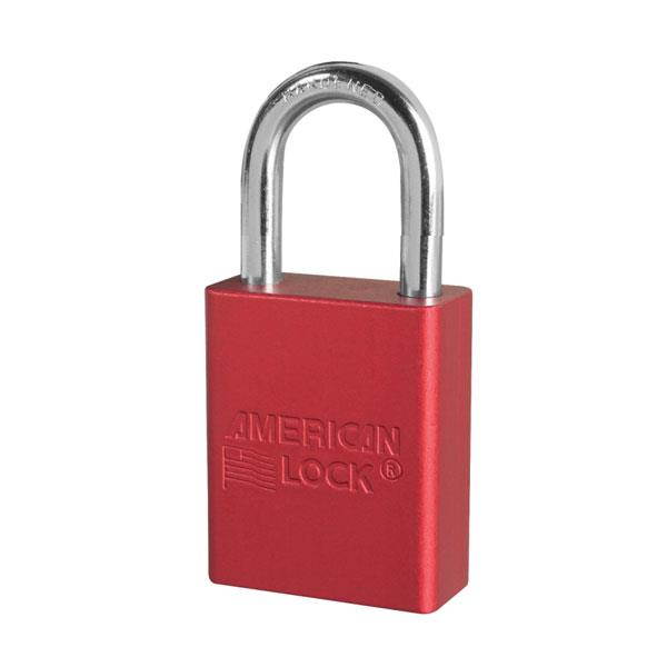 Anodized Aluminum Padlock, Red, Key Dif