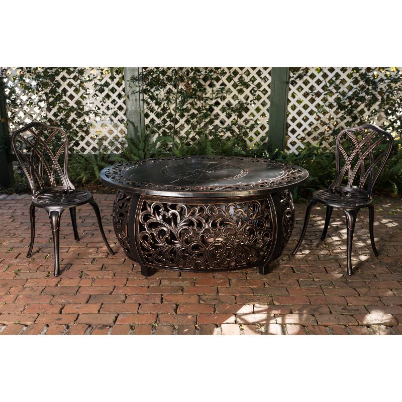Toulon Oval Aluminum LPG Fire Pit - Fire Sense