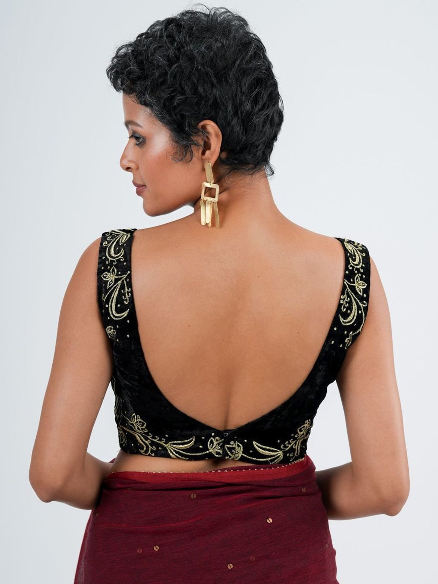 Suta Black Embroidered Blouse