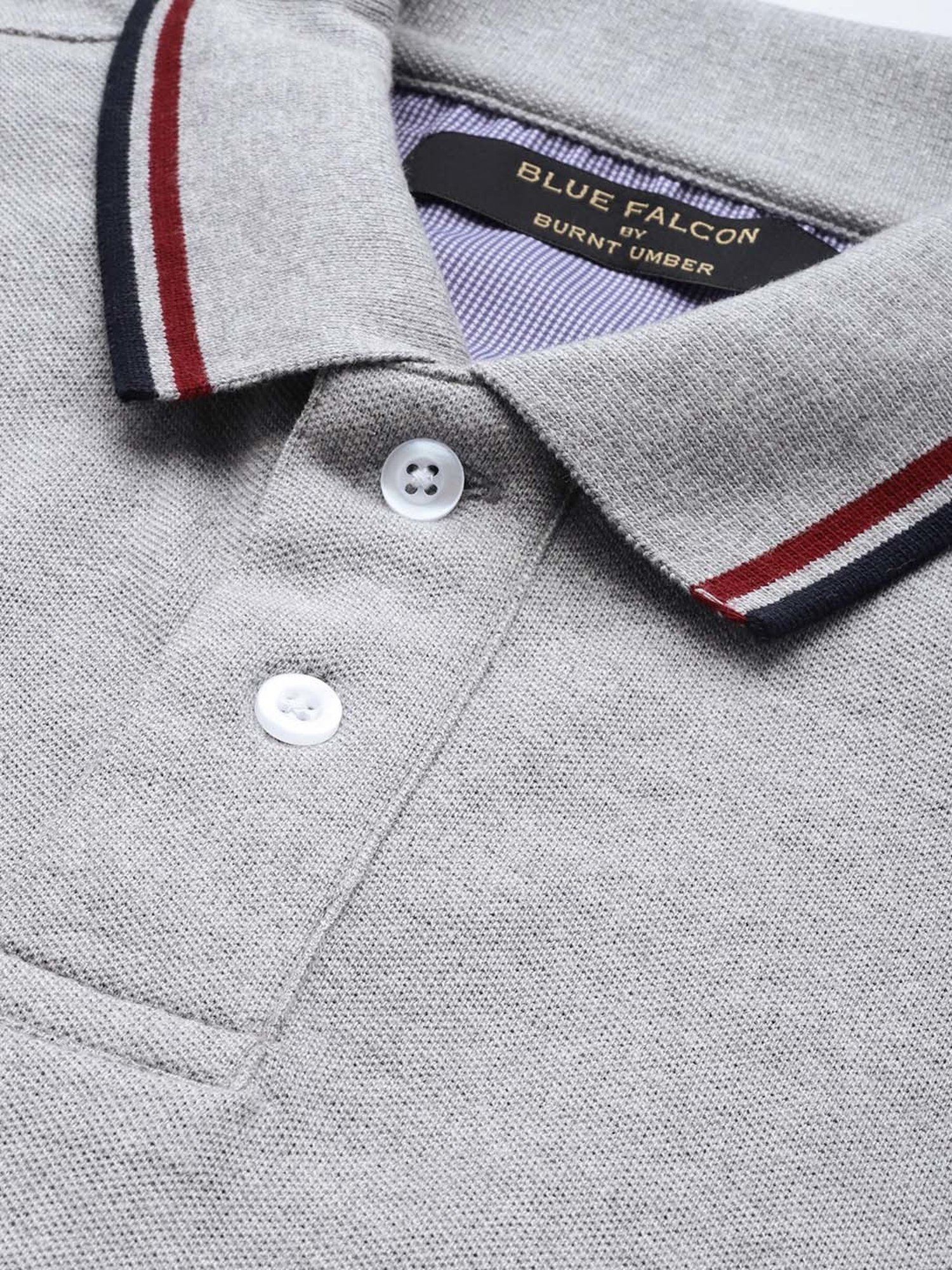 Burnt Umber Grey Regular Fit  Polo T-Shirt