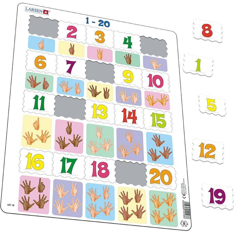 Larsen Puzzles Counting 1-20 Kids Jigsaw Puzzle - 20pc