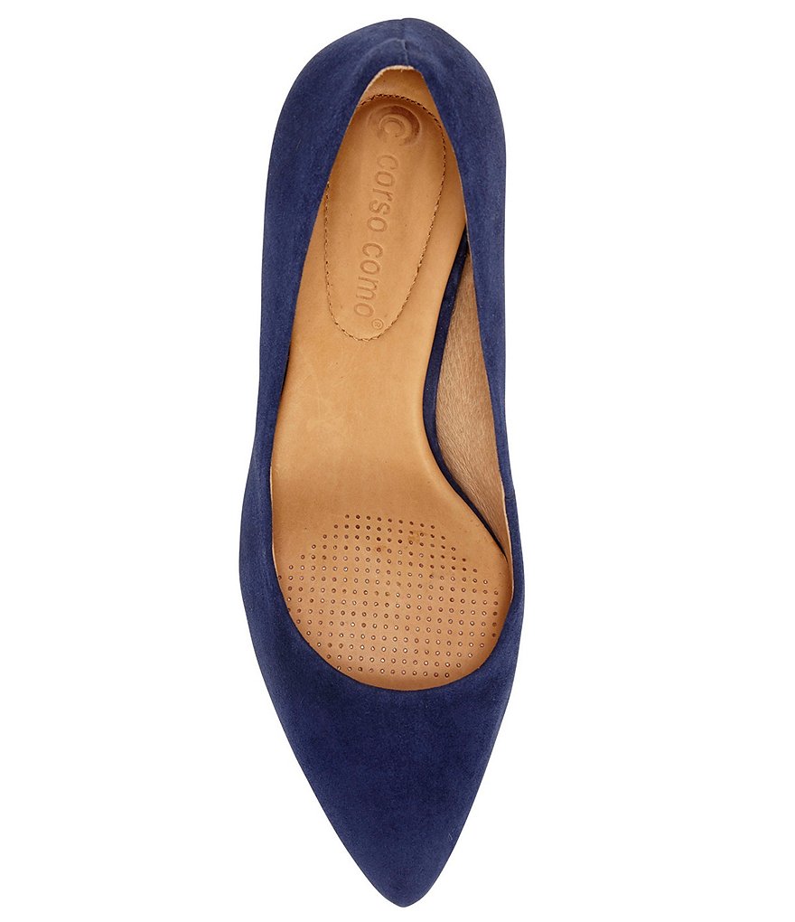 CC Corso Como Ryanna Water-Repellent Suede Block Heel Pumps