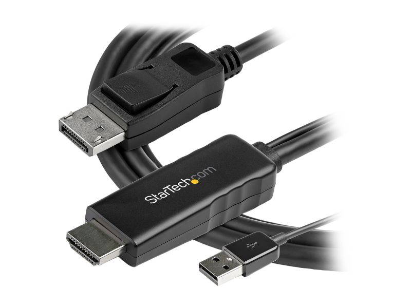StarTech.com HD2DPMM10 10 ft. (3m) HDMI to DisplayPort Cable with USB Power - 4K 30Hz Active HDMI 1.4 to DP 1.2 Converter (HD2DPMM10)